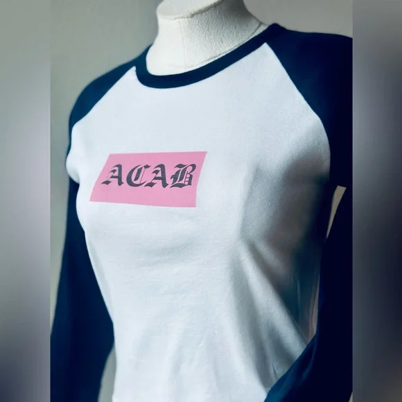 ACAB raglan baseball baby tee Size S - Picture 4 of 4